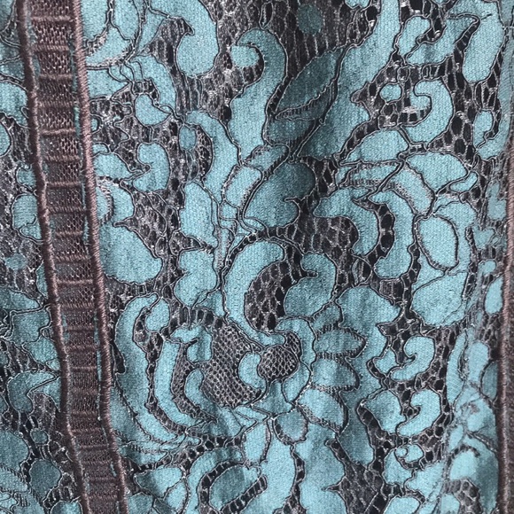 Marciano black and teal green lace skirt NEW - Picture 2 of 4